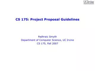 CS 175: Project Proposal Guidelines