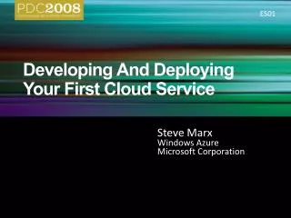 Developing And Deploying Your First Cloud Service