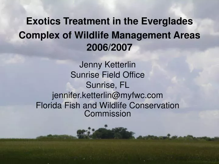exotics treatment in the everglades complex of wildlife management areas 2006 2007