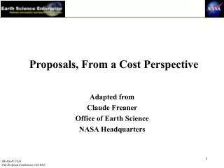 Proposals, From a Cost Perspective