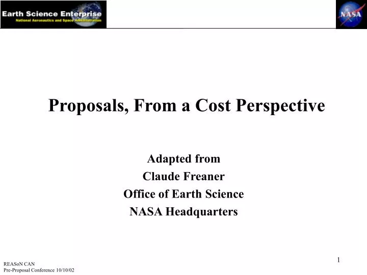 proposals from a cost perspective