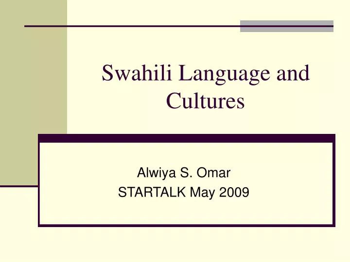 swahili language and cultures