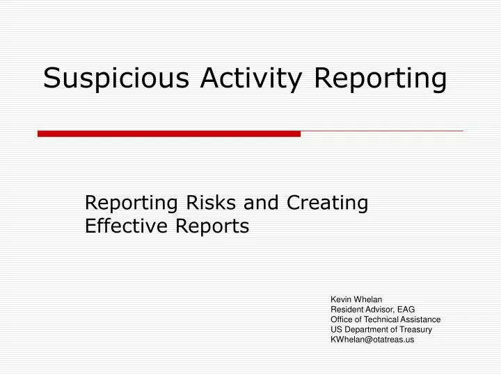 suspicious activity reporting