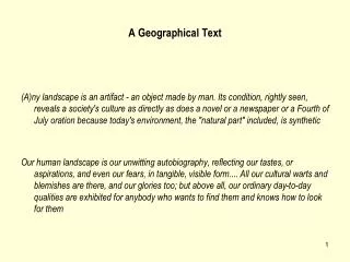 A Geographical Text