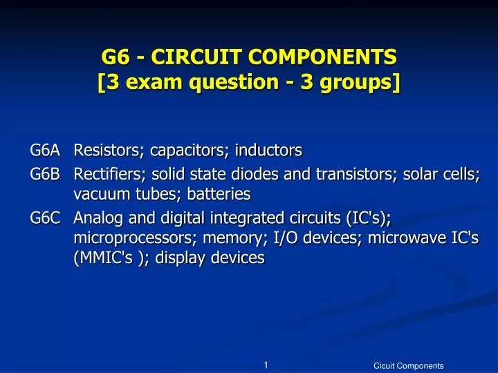 g6 circuit components 3 exam question 3 groups