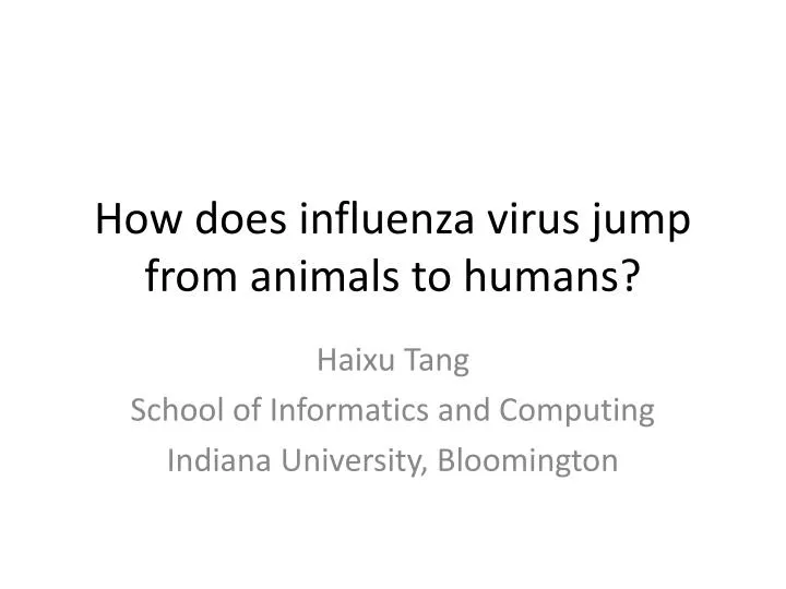 how does influenza virus jump from animals to humans