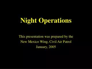 Night Operations