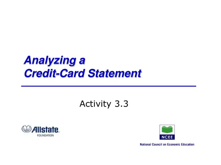 analyzing a credit card statement
