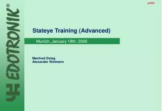 Stateye Training (Advanced)