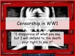 Censorship in WW1