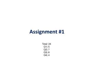 Assignment #1