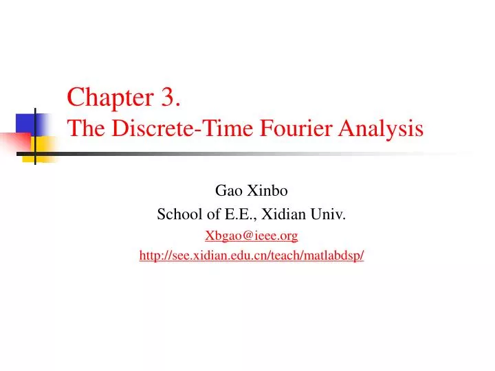 chapter 3 the discrete time fourier analysis