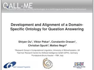 Development and Alignment of a Domain-Specific Ontology for Question Answering