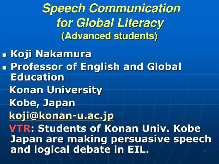 speech communication for global literacy advanced students