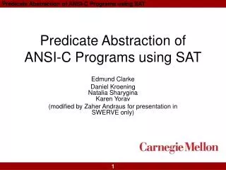 Predicate Abstraction of ANSI-C Programs using SAT