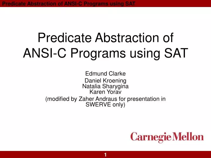 predicate abstraction of ansi c programs using sat