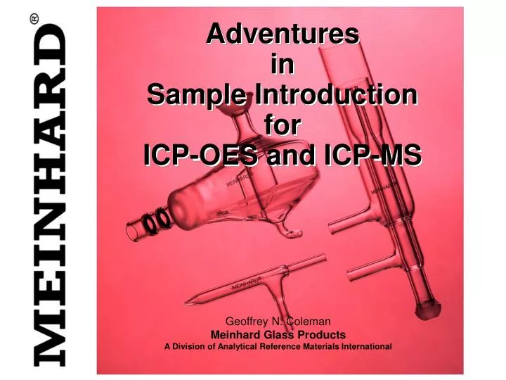 adventures in sample introduction for icp oes and icp ms