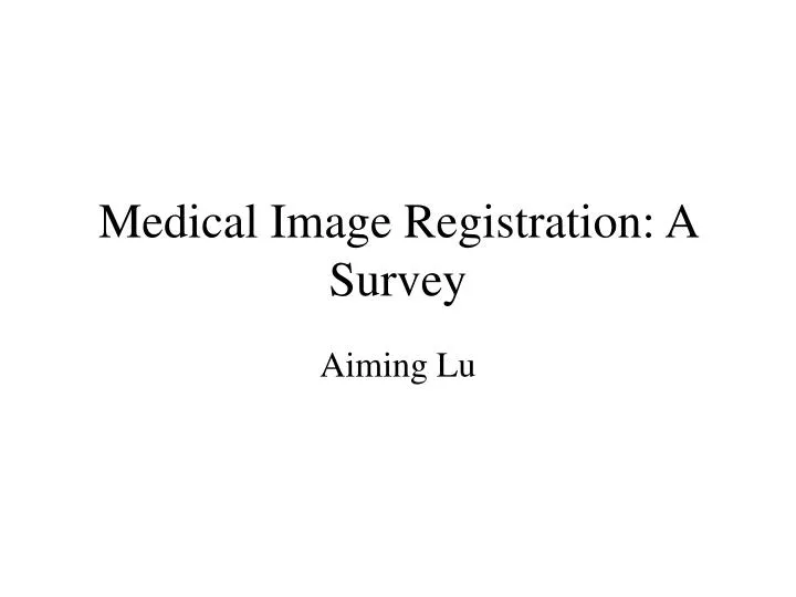 medical image registration a survey
