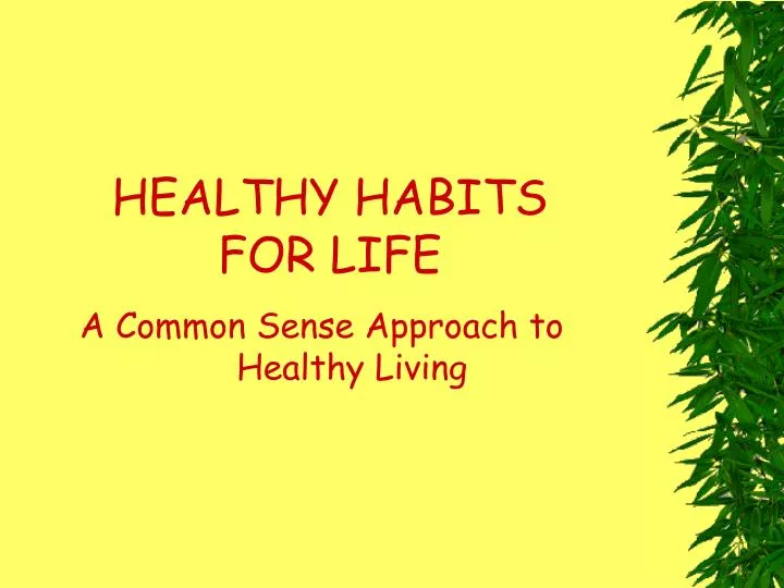 healthy habits for life