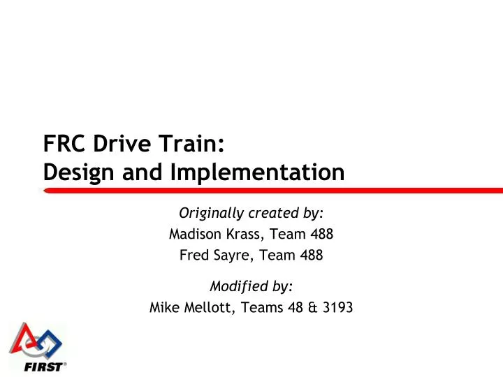 frc drive train design and implementation