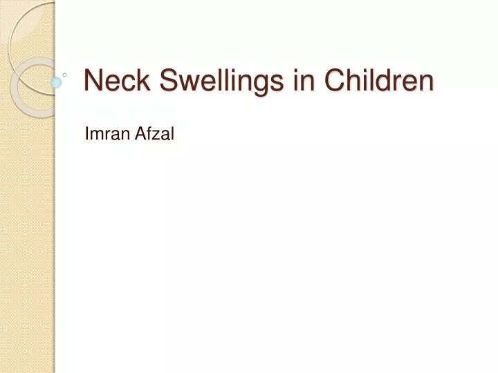 neck swellings in children