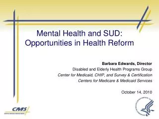 Mental Health and SUD: Opportunities in Health Reform