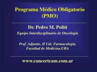 Programa Médico Obligatorio (PMO)