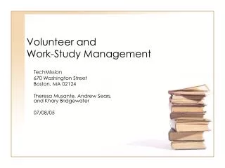 Volunteer and Work-Study Management