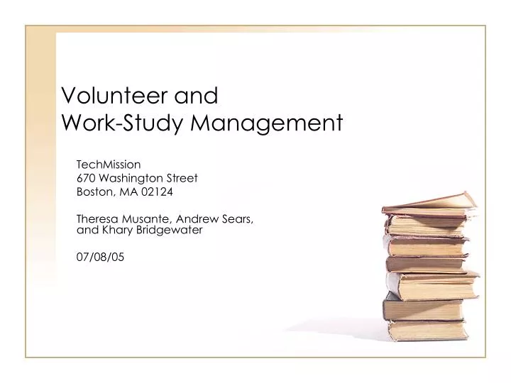 volunteer and work study management