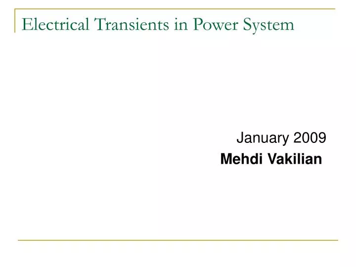 electrical transients in power system