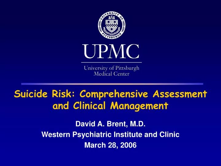 suicide risk comprehensive assessment and clinical management