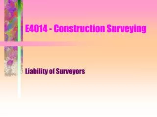 E4014 - Construction Surveying
