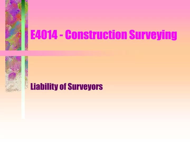e4014 construction surveying
