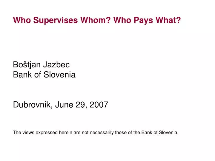 who supervises whom who pays what