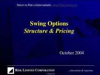 Swing Options Structure &amp; Pricing