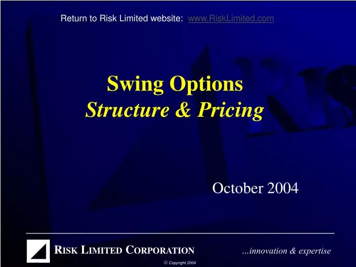 swing options structure pricing