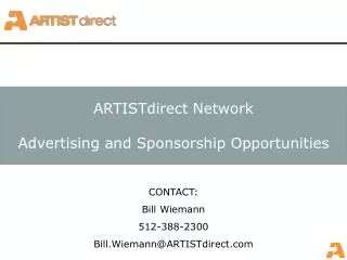 ARTISTdirect Network Advertising and Sponsorship Opportunities