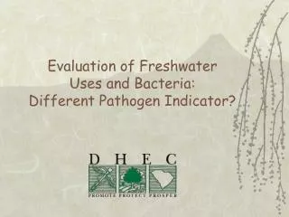 Evaluation of Freshwater Uses and Bacteria: Different Pathogen Indicator?