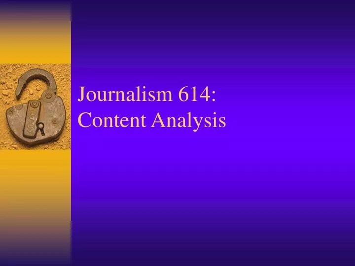 journalism 614 content analysis