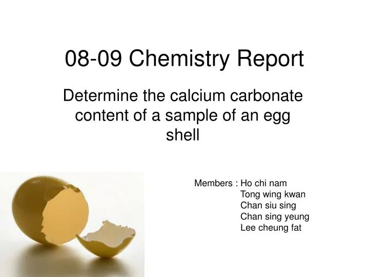 08 09 chemistry report
