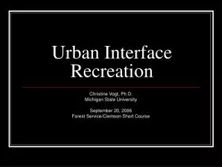 Urban Interface Recreation