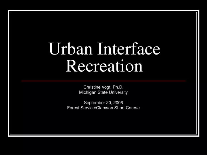 urban interface recreation