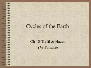 Cycles of the Earth