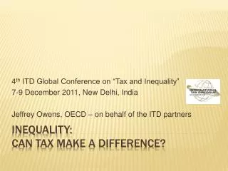 Inequality: can tax make a difference?