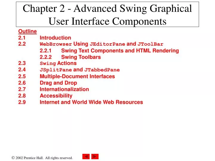 chapter 2 advanced swing graphical user interface components