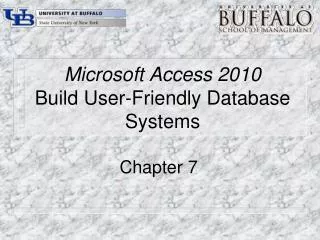 Microsoft Access 2010 Build User-Friendly Database Systems