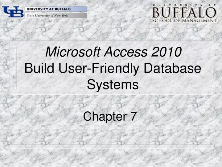 microsoft access 2010 build user friendly database systems