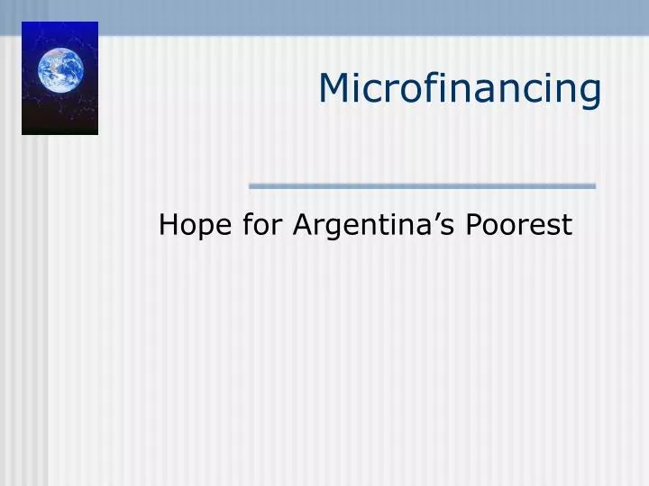 microfinancing