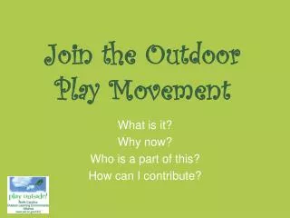 Join the Outdoor Play Movement