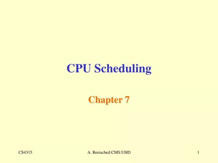 cpu scheduling